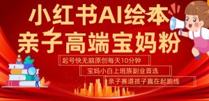 小红书AI绘本，亲子赛道高端宝妈粉，起号快，五分钟无脑原创，小白宝妈上班族轻松玩赚副业-ANQUYE-HENHENLU-26UUU[首页]