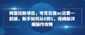网盘拉新项目，夸克百度uc迅雷一起搞，新手如何从0到1，保姆级详细操作攻略-ANQUYE-HENHENLU-26UUU[首页]