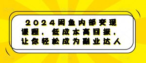 2024闲鱼内部变现课程，低成本高回报，让你轻松成为副业达人-ANQUYE-HENHENLU-26UUU[首页]