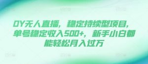 DY无人直播，稳定持续型项目，单号稳定收入500+，新手小白都能轻松月入过万【揭秘】-ANQUYE-HENHENLU-26UUU[首页]