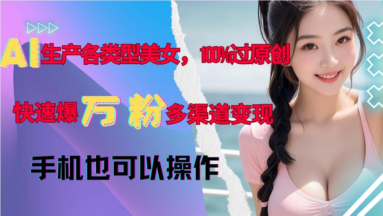 AI生产各类型美女，100%过原创，快速爆万粉，多渠道变现，新手可做-ANQUYE-HENHENLU-26UUU[首页]