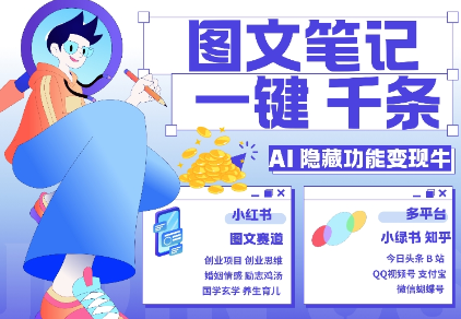 AI隐藏功能，秒生笔记，1分钟产出几千条，教你玩赚小红书小绿书图文引流，变现3w-ANQUYE-HENHENLU-26UUU[首页]