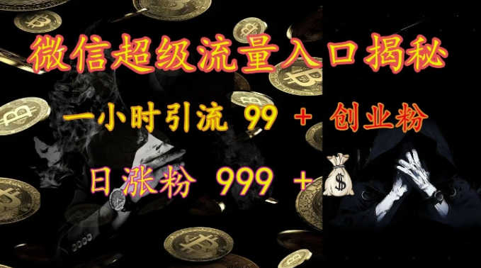 微信超级流量入口揭秘：一小时引流 99 + 创业粉，日涨粉 999 +-ANQUYE-HENHENLU-26UUU[首页]