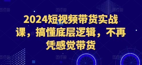 2024短视频带货实战课，搞懂底层逻辑，不再凭感觉带货-ANQUYE-HENHENLU-26UUU[首页]