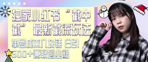 最新小红书截流玩法 独家截中截 单号成本几块钱 日引500+CY粉JZ粉-ANQUYE-HENHENLU-26UUU[首页]