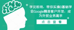 学完即用，带你实操0基础学会Google精准客户开发，成为外贸业务高手-ANQUYE-HENHENLU-26UUU[首页]