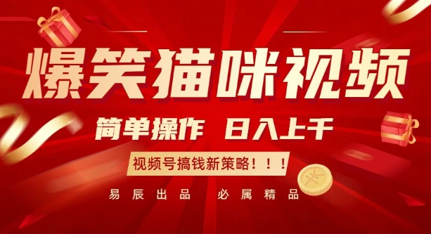 爆笑猫咪视频：简单操作，日入过K，视频号搞钱新策略【揭秘】-ANQUYE-HENHENLU-26UUU[首页]