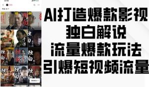 AI打造爆款影视独白解说，流量爆款玩法，引爆短视频流量-ANQUYE-HENHENLU-26UUU[首页]