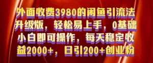 外面收费3980的闲鱼引流法，轻松易上手,0基础小白即可操作，日引200+创业粉的保姆级教程【揭秘】-ANQUYE-HENHENLU-26UUU[首页]