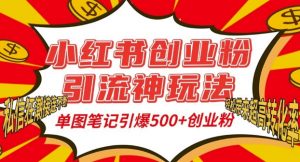 小红书创业粉引流神玩法，单图笔记引爆500+精准创业粉丝，私信狂潮接连不断-ANQUYE-HENHENLU-26UUU[首页]