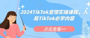2024TikTok变现实操课程，入局TikTok必学内容-ANQUYE-HENHENLU-26UUU[首页]