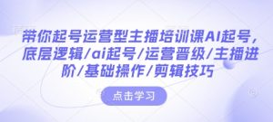 带你起号运营型主播培训课AI起号，底层逻辑/ai起号/运营晋级/主播进阶/基础操作/剪辑技巧-ANQUYE-HENHENLU-26UUU[首页]