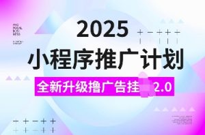 2025小程序推广计划，全新升级撸广告挂JI2.0玩法，日入多张，小白可做【揭秘】-ANQUYE-HENHENLU-26UUU[首页]