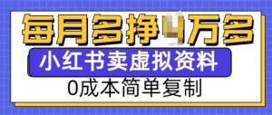 小红书虚拟资料项目，0成本简单复制，每个月多挣1W【揭秘】-ANQUYE-HENHENLU-26UUU[首页]