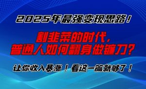 2025年最强变现思路，割韭菜的时代， 普通人如何翻身做镰刀？【揭秘】-ANQUYE-HENHENLU-26UUU[首页]