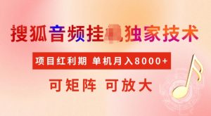 首发搜狐音频挂JI，项目红利期，可矩阵可放大，稳定月入5k【揭秘】-ANQUYE-HENHENLU-26UUU[首页]