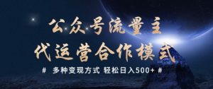 公众号流量主代运营  多种变现方式 轻松日入5张【揭秘】-ANQUYE-HENHENLU-26UUU[首页]