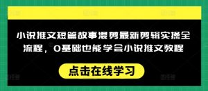 小说推文短篇故事混剪最新剪辑实操全流程，0基础也能学会小说推文教程，肯干多发日入多张-ANQUYE-HENHENLU-26UUU[首页]