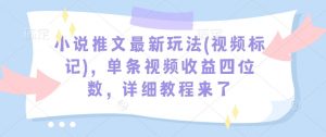 小说推文最新玩法(视频标记)，单条视频收益四位数，详细教程来了-ANQUYE-HENHENLU-26UUU[首页]